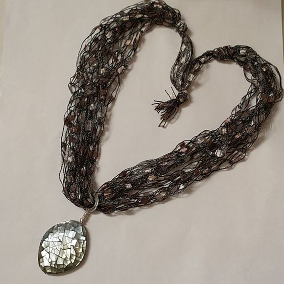 Hand Crocheted Ladder Ribbon Necklace! - Picture 2 of 7
